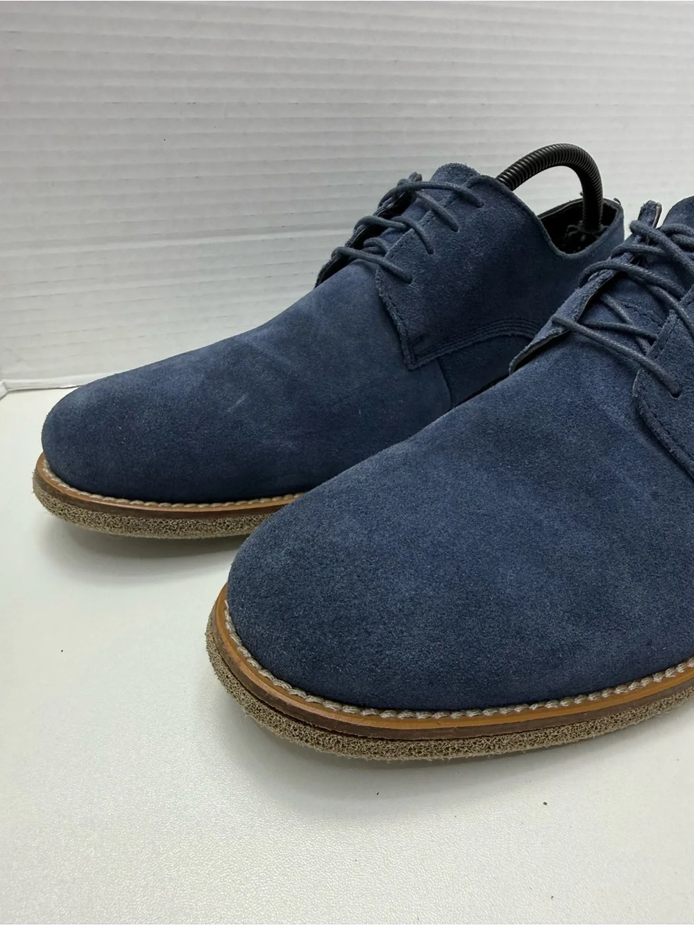 Saks Fifth Avenue Men's Blue Suede Derby Shoes size 8.5